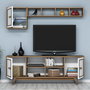 Hanah Home Ayla Mueble de TV Nogal y Blanco